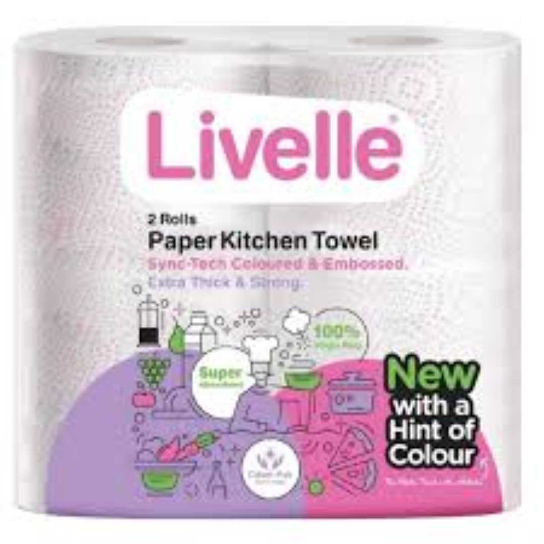 LIVELLE KITCHEN TOWEL PINK TWIN PACK